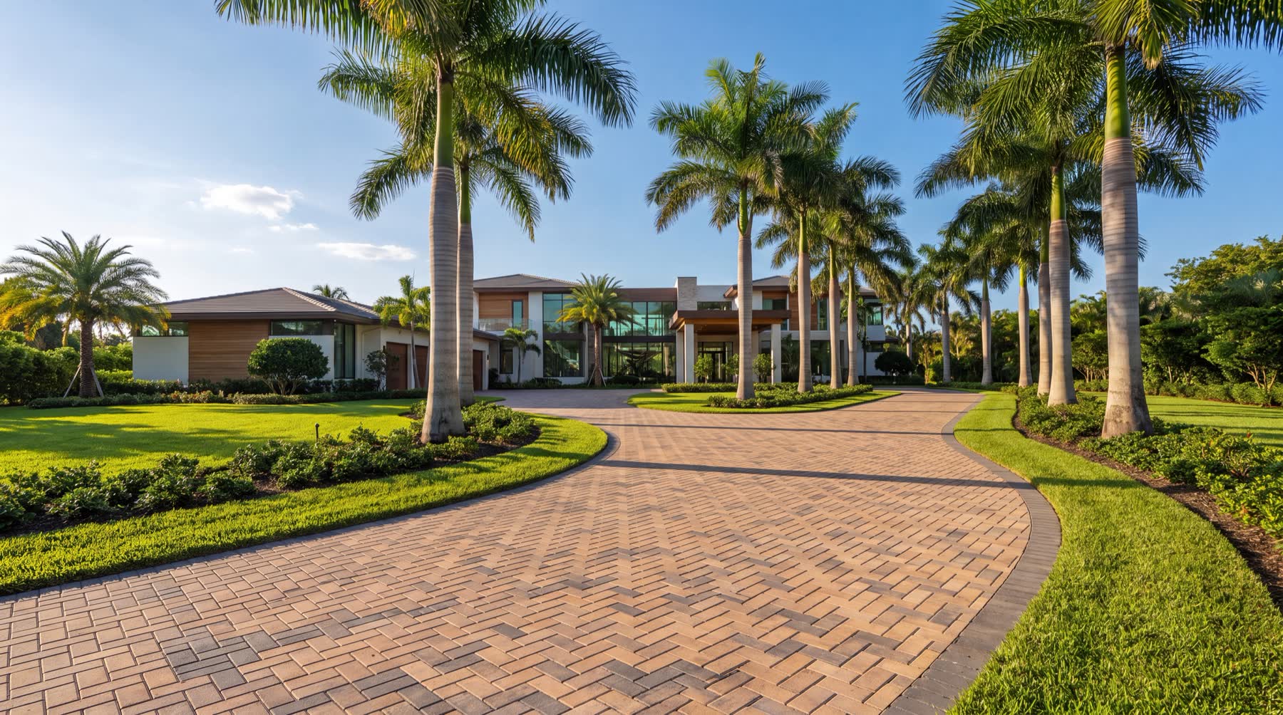 Design concept render of a paver or turf project — AI visualization, not a completed job