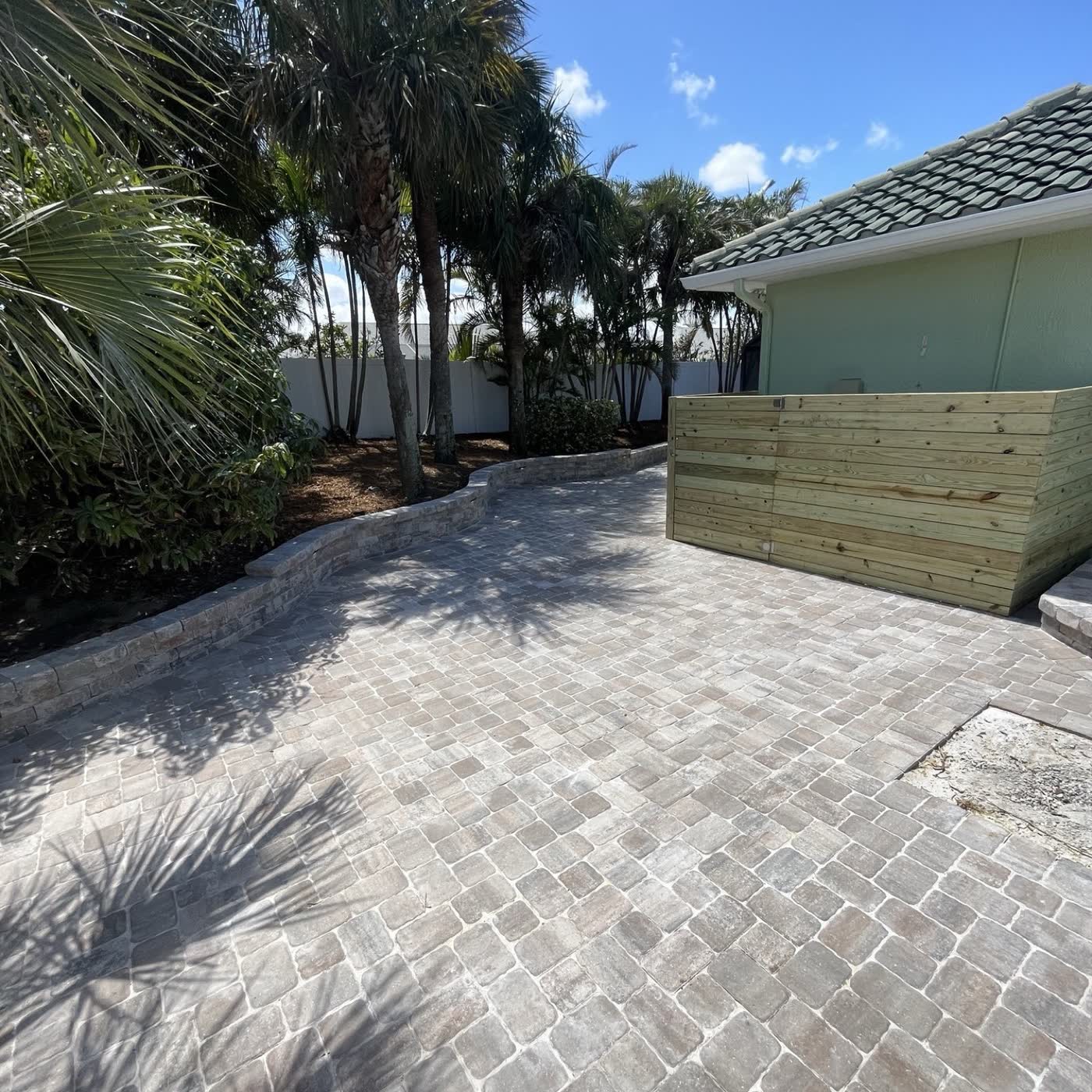Completed paver and turf installation by Groundworks, Brevard County
