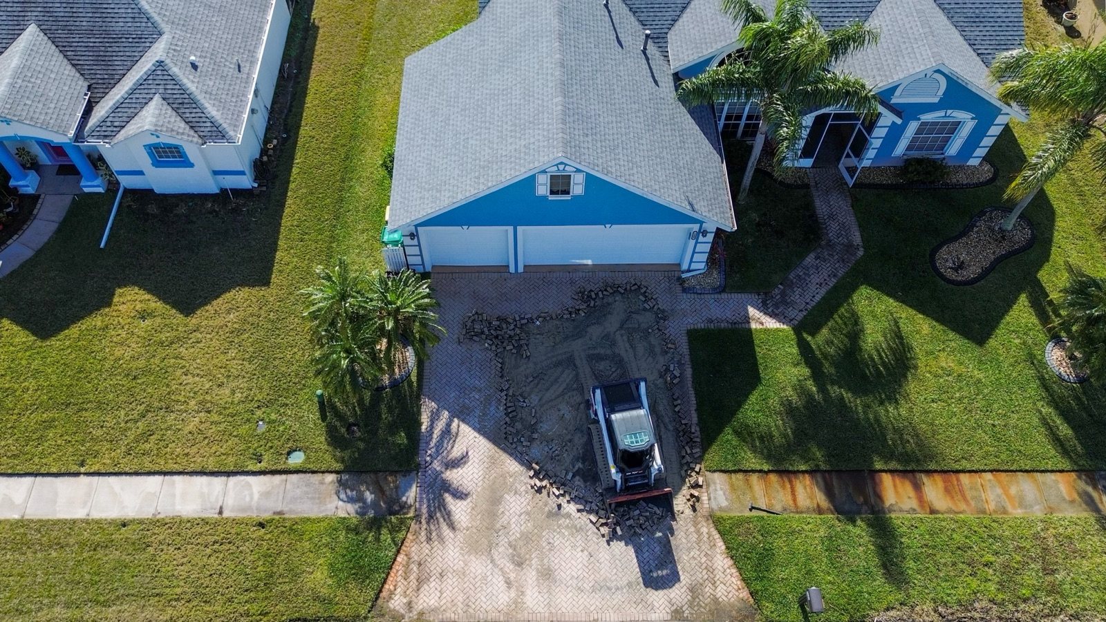 Completed paver and turf installation by Groundworks, Brevard County