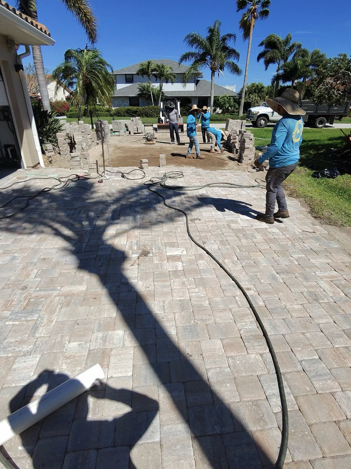 Completed paver and turf installation by Groundworks, Brevard County