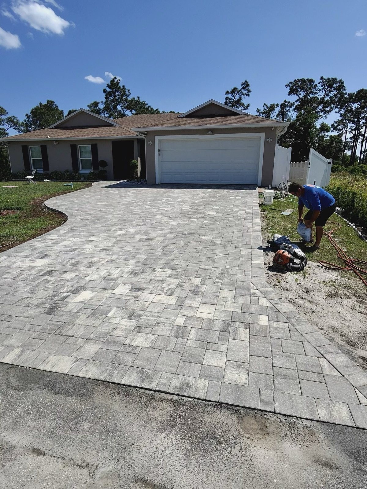 Completed paver and turf installation by Groundworks, Brevard County