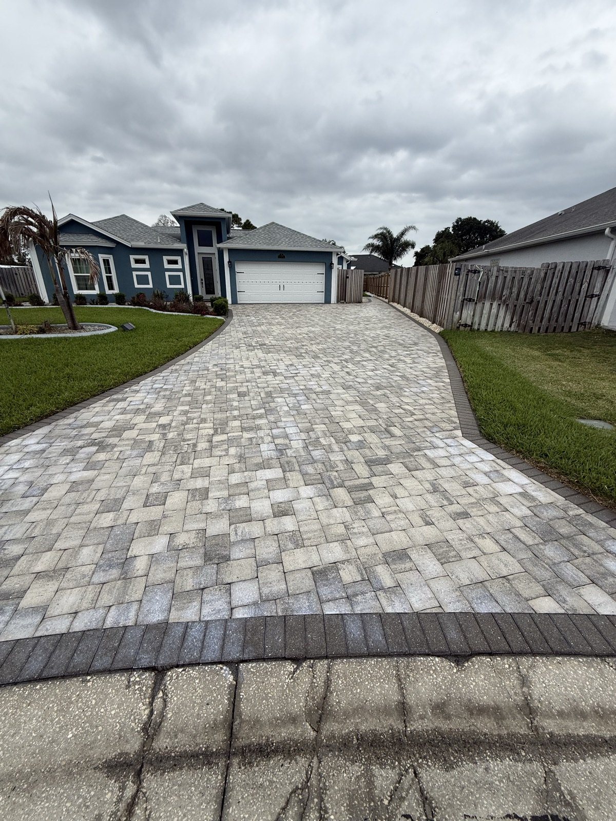 Completed paver and turf installation by Groundworks, Brevard County