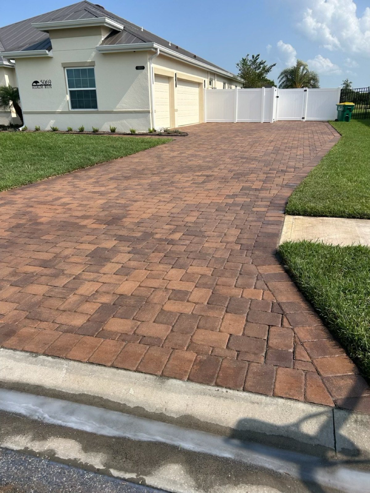 Completed paver and turf installation by Groundworks, Brevard County