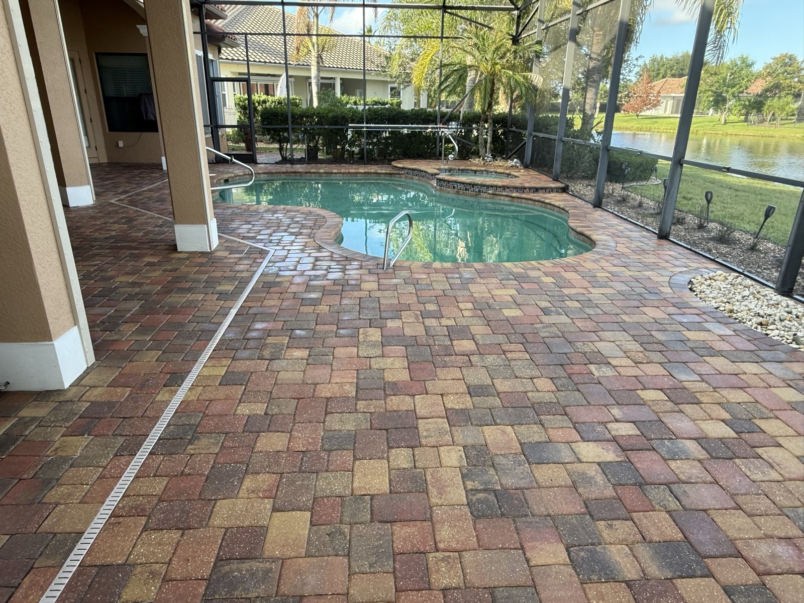 Completed paver and turf installation by Groundworks, Brevard County