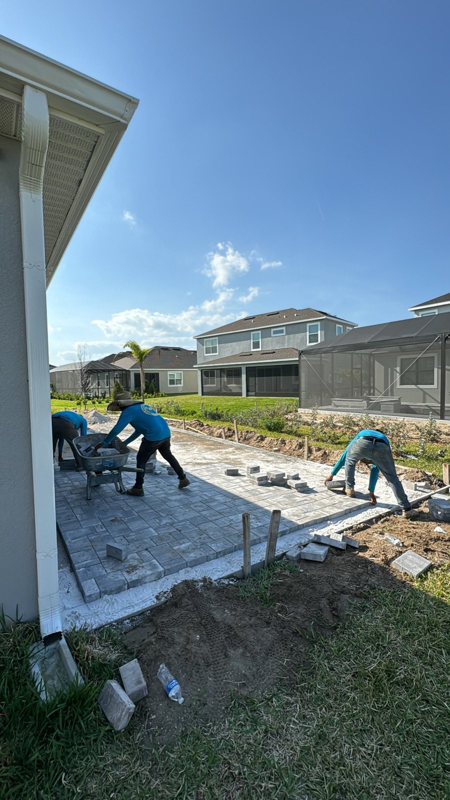 Completed paver and turf installation by Groundworks, Brevard County