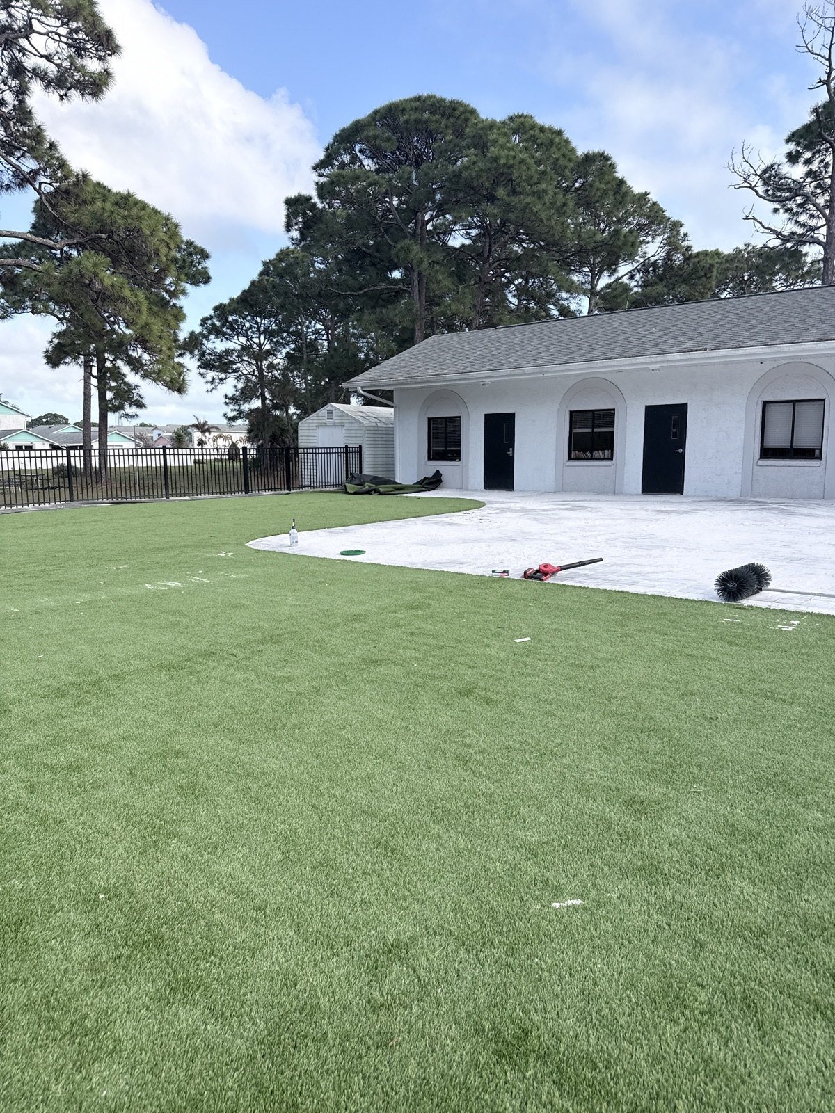 Completed paver and turf installation by Groundworks, Brevard County