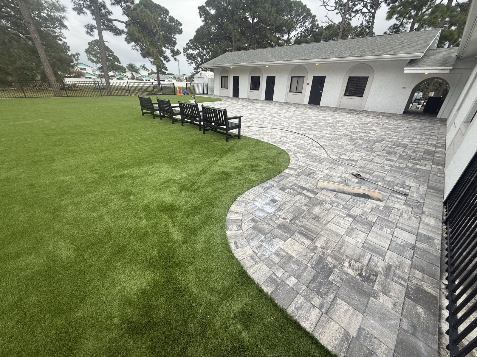 Completed paver and turf installation by Groundworks, Brevard County