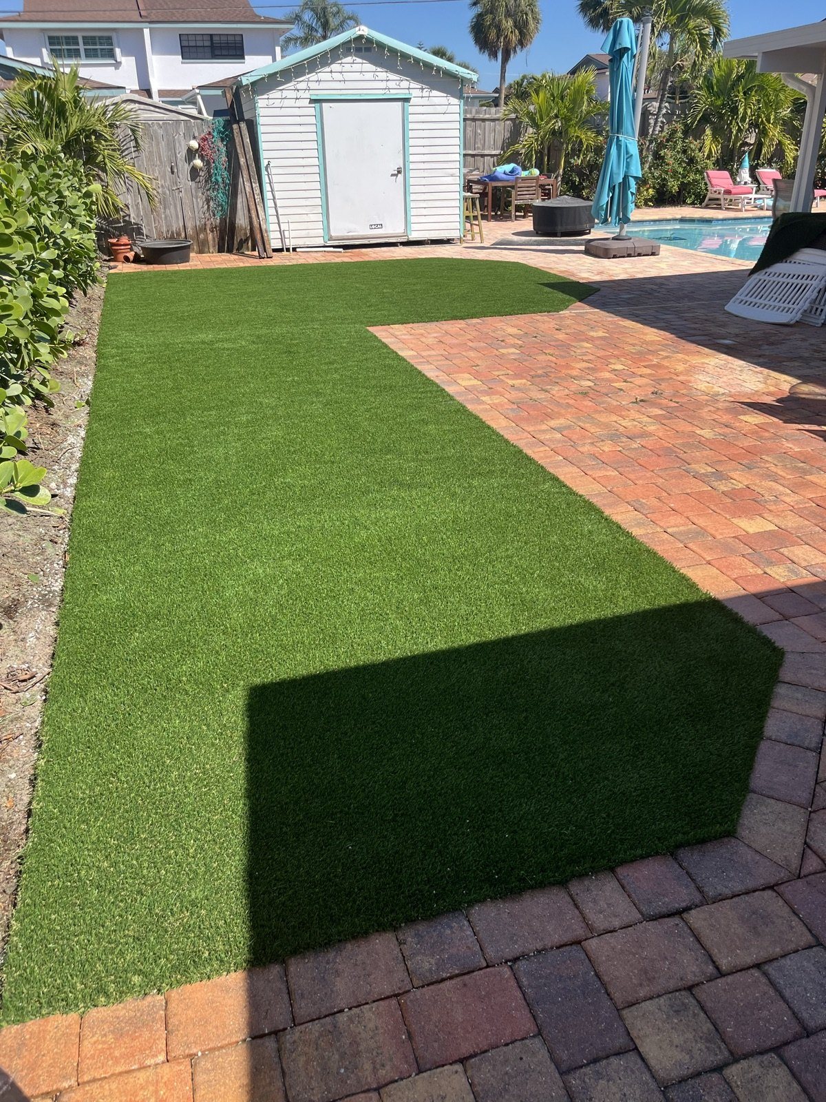 Completed paver and turf installation by Groundworks, Brevard County