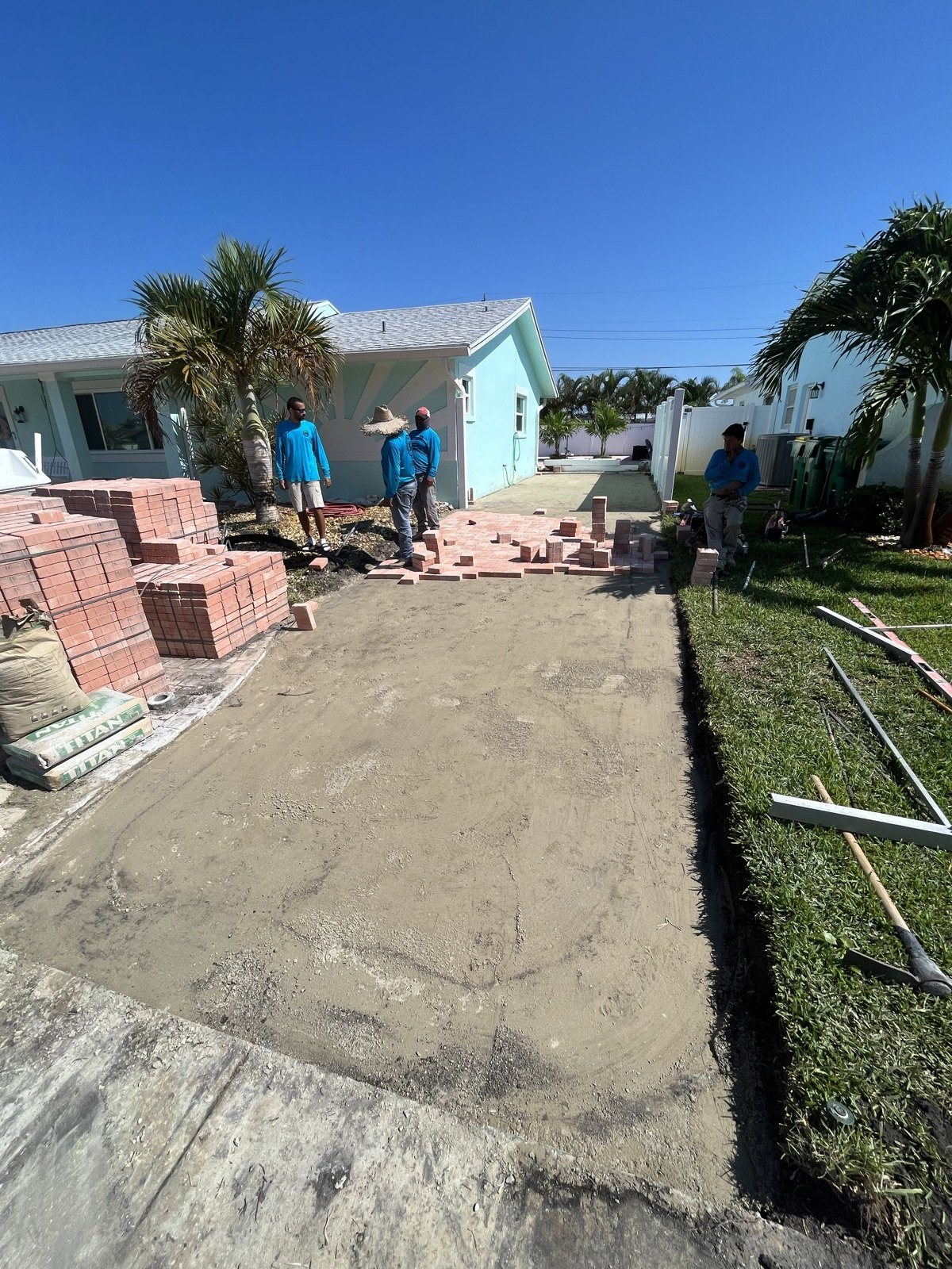 Completed paver and turf installation by Groundworks, Brevard County