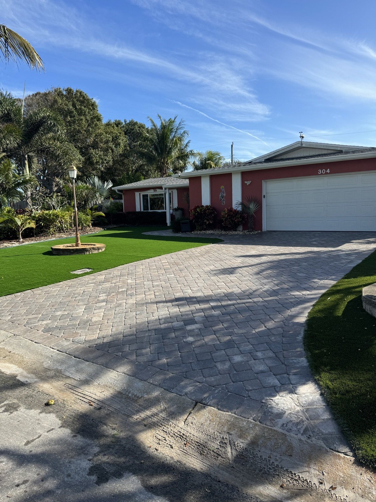 Completed paver and turf installation by Groundworks, Brevard County