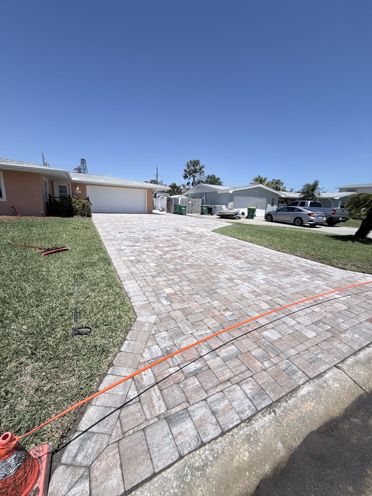Paver surface cleaned and sealed by Groundworks, Brevard County
