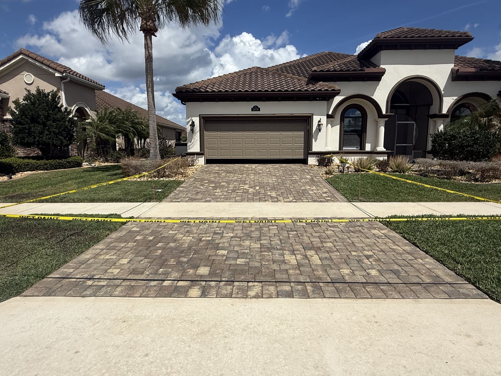 Paver surface cleaned and sealed by Groundworks, Brevard County