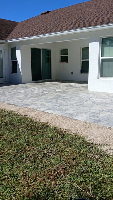 Completed paver and turf installation by Groundworks, Brevard County
