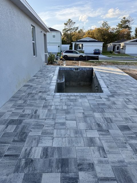 Completed paver and turf installation by Groundworks, Brevard County